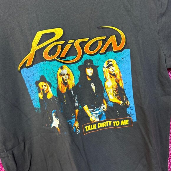 poison Talk Dirty to Me Poster Oversized Glam Metal Tee M - Picture 4 of 4